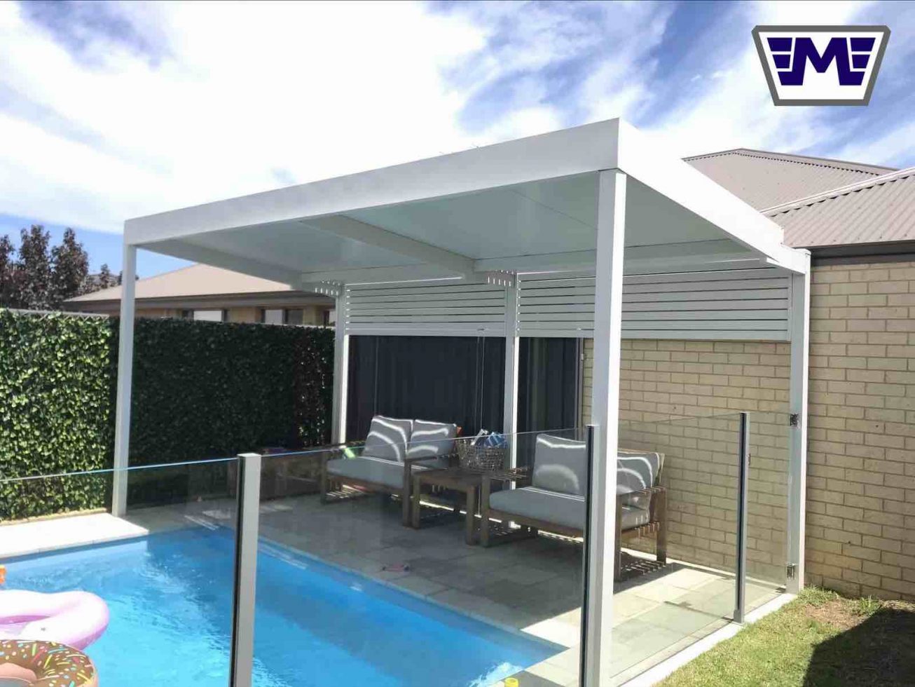 insulated roof pati with mini pool