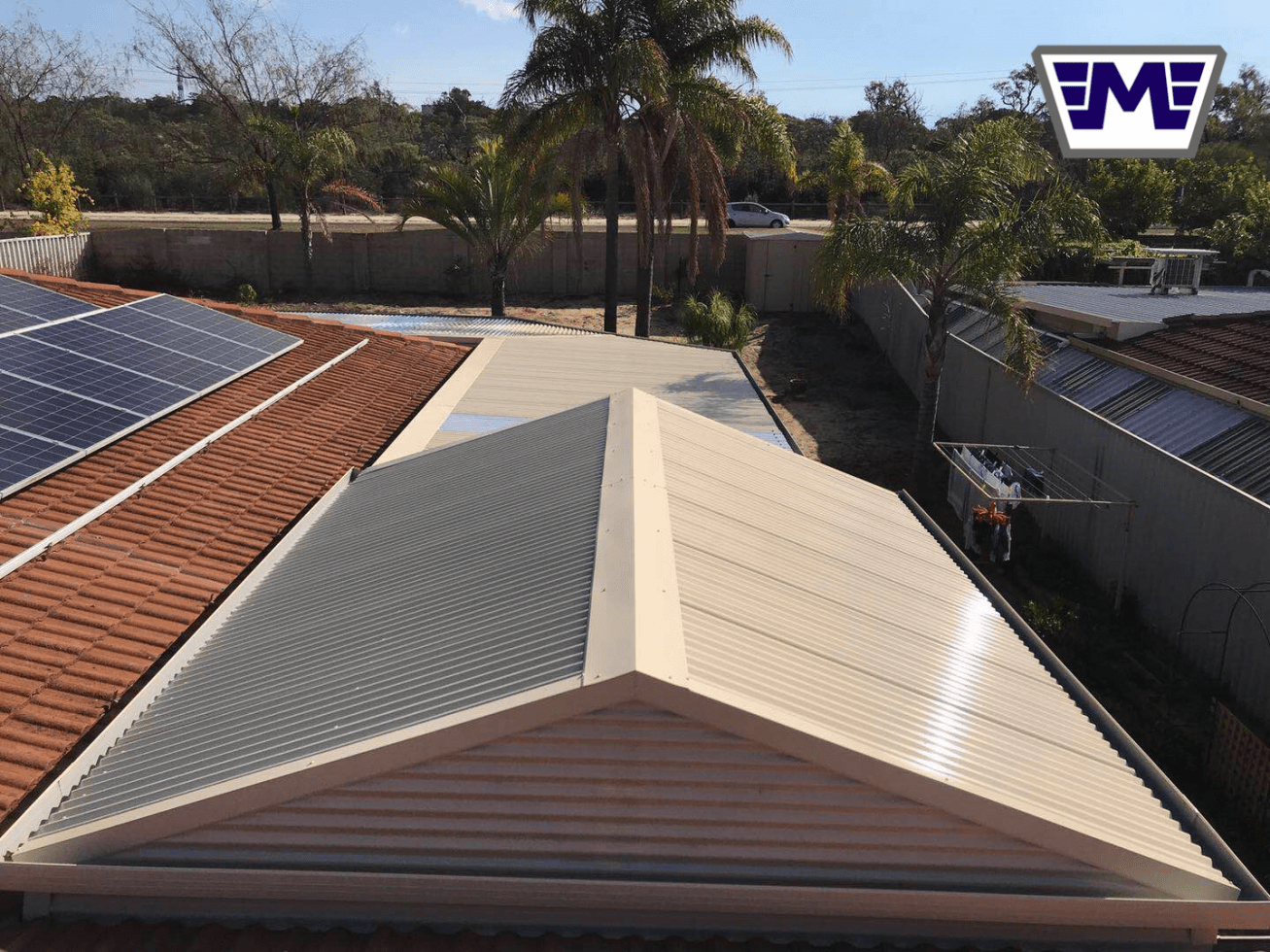 Carport with solar panels
