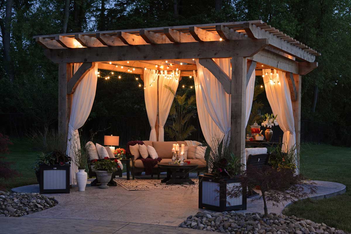 aesthetic wood roof patio