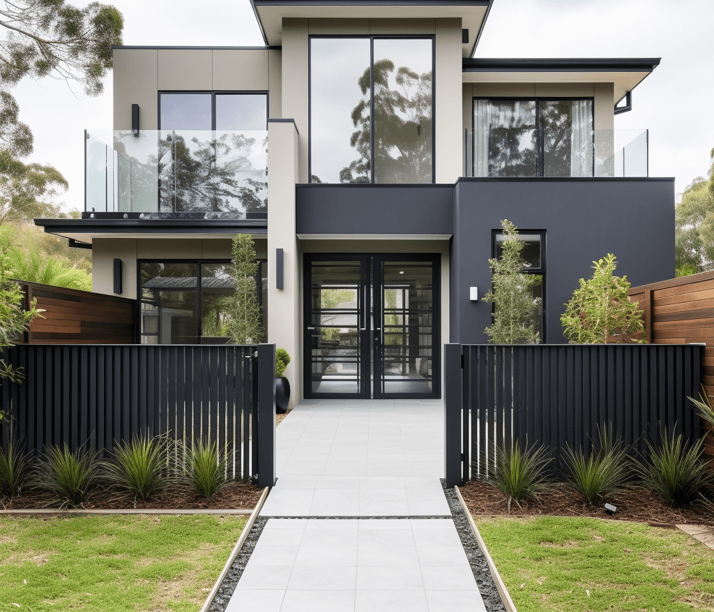 black aluminium slat fencing