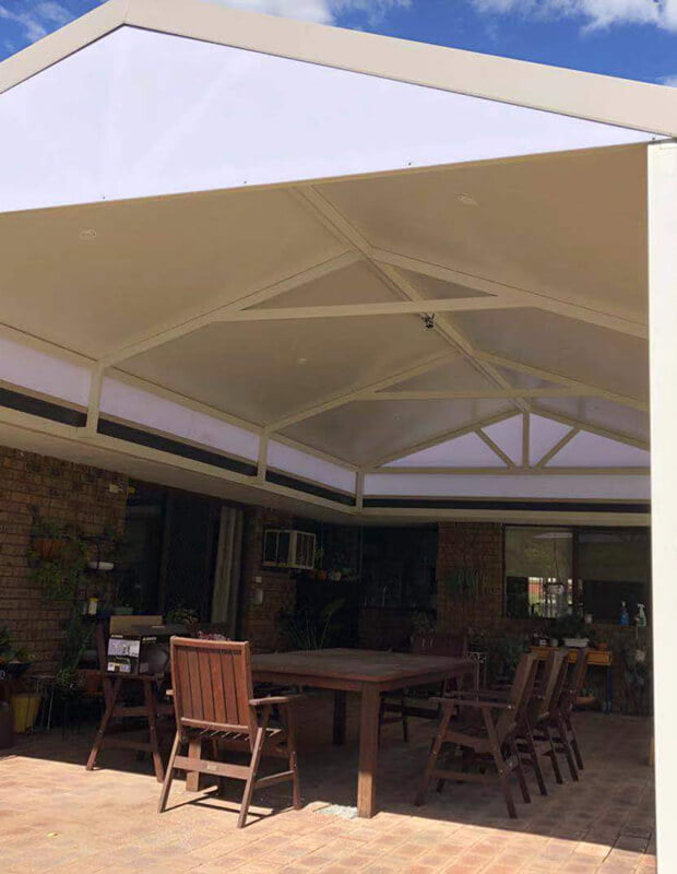 insulated roof patio with a gable roof